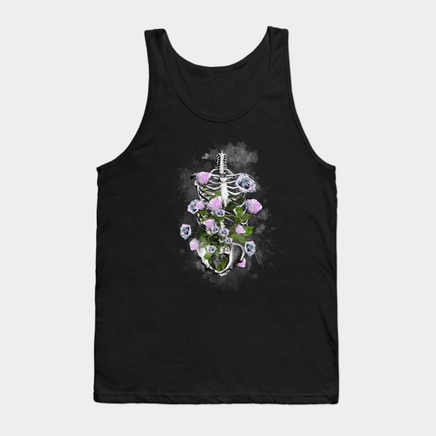 Rib Cage Floral 15 Tank Top by Collagedream